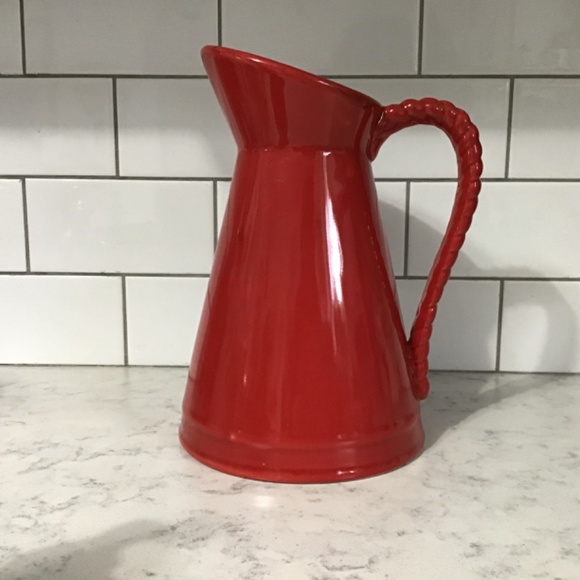 STOKES Ceramic Red Pitcher Jug Rope Design - Picture 2 of 8